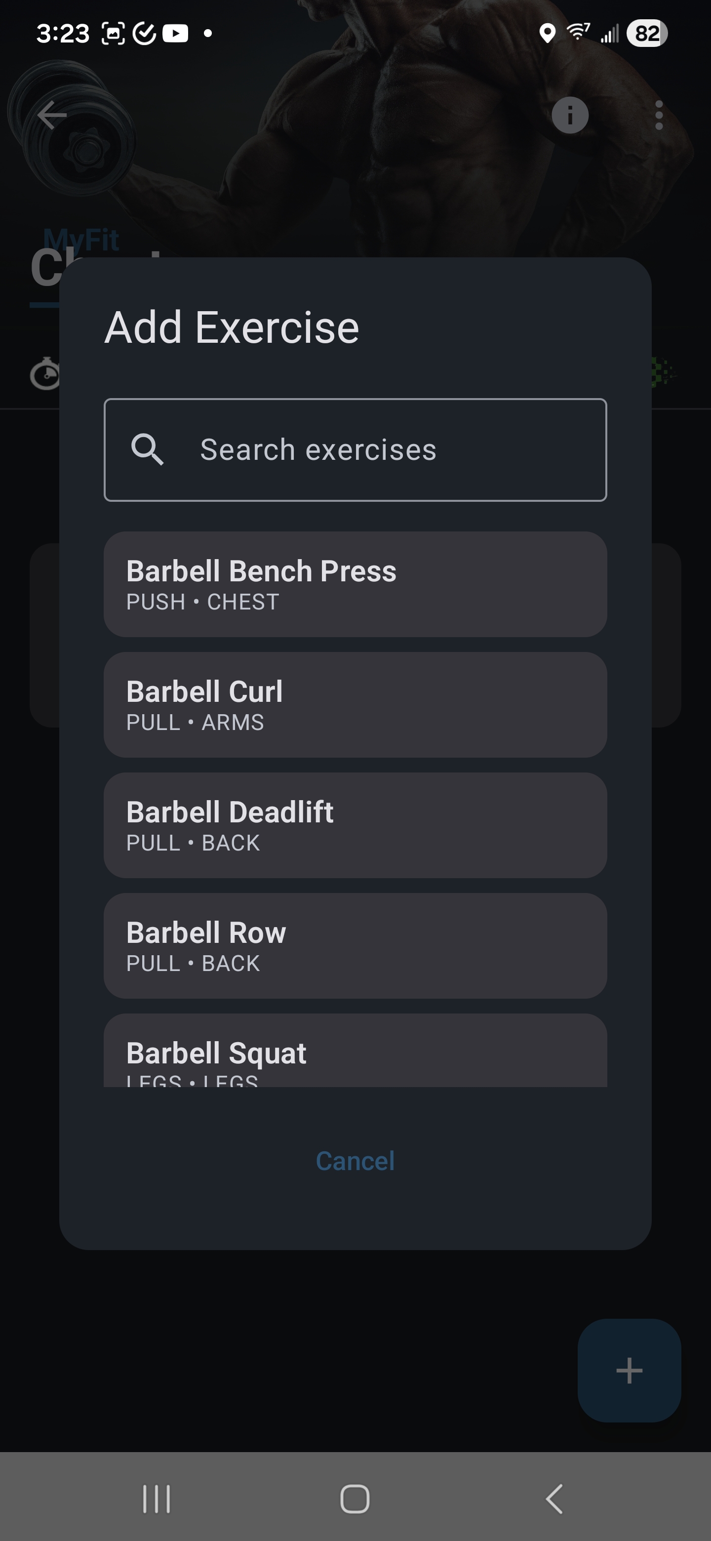 Exercise selection