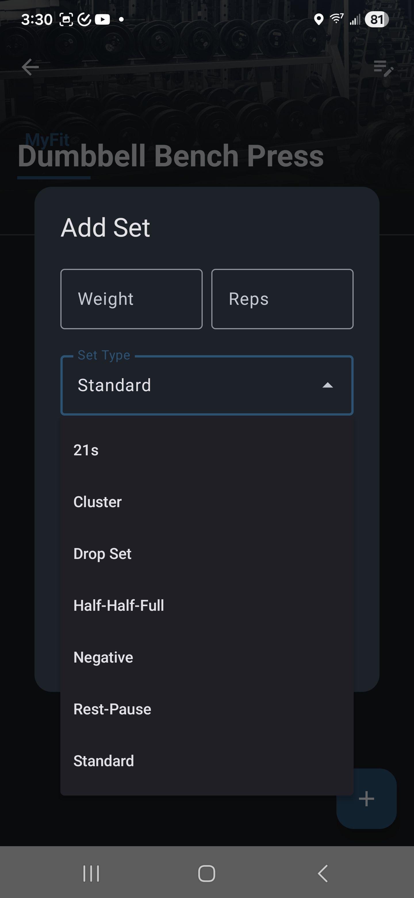 Set options